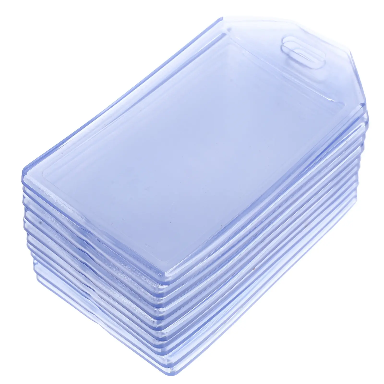 10Pcs Clear PVC Waterproof Id Card Sleeves Transparent Badge Holders Luggage Tags Travel Essential Name Tag Luggage Tag Holders