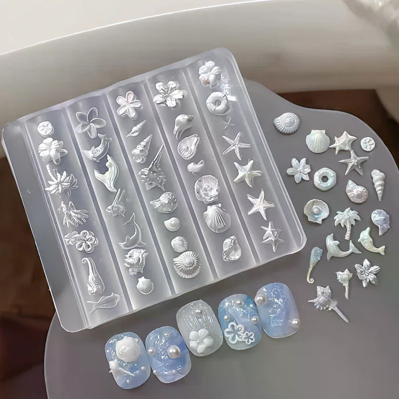

3D Mold Silicone Nail Art Decorations DIY Flower Design Templates Mold For Nails Jewelry Crafts Transparent Nails Mold Tool