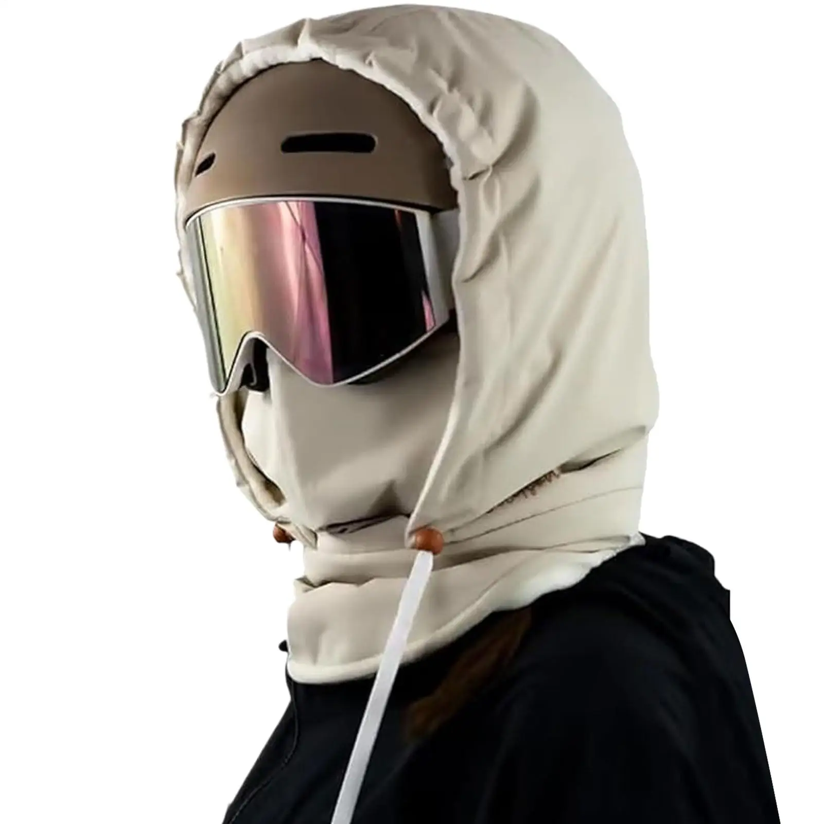 

Waterproof Fleece Lined Hood Fleece Breathable Warm Headwear With Adjustable Drawstring Motorcycle Face Cover For Cycling Dust