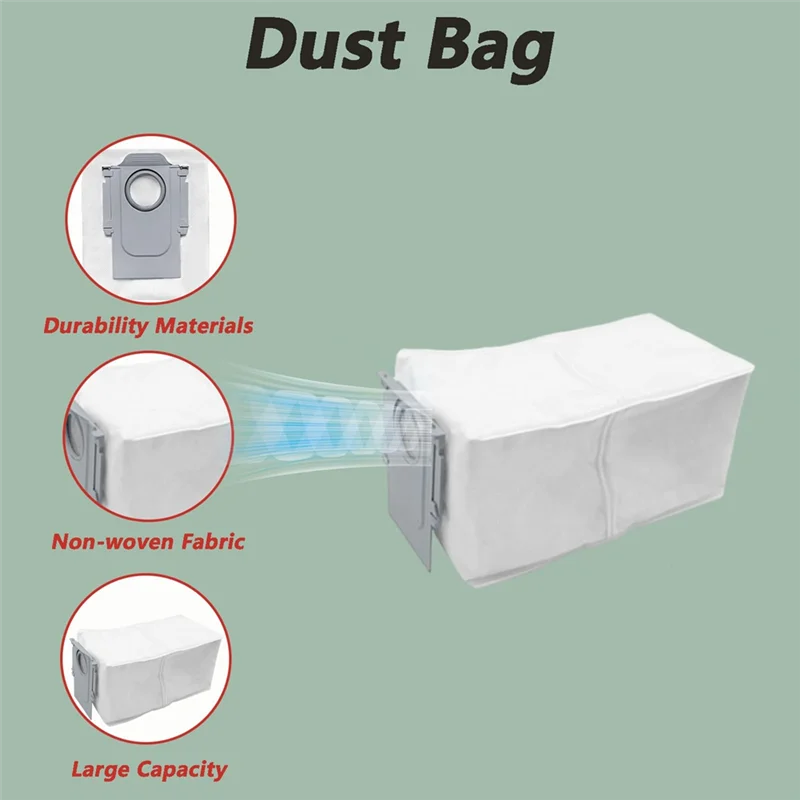 Suku Cadang Pengganti Stabil untuk Roborock Qrevo Master/ P10s Pro V20 Penyedot Debu Filter HEPA Bantalan Kain Pel Kantong Debu