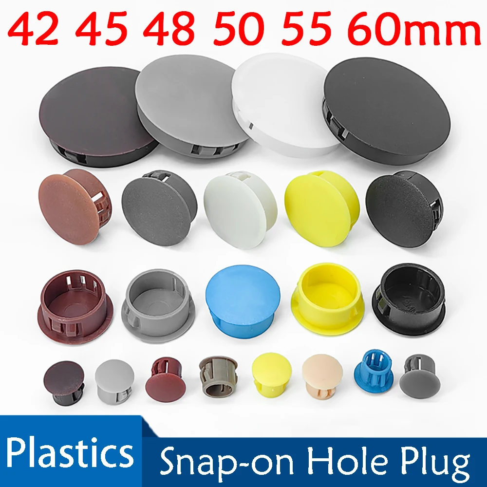 

1-100Pcs Snap-on Hole Plug 42-60mm Round Nylon Plastics Blanking End Caps Tube Pipe Inserts Plug Bung For Panel Anti-theft Door