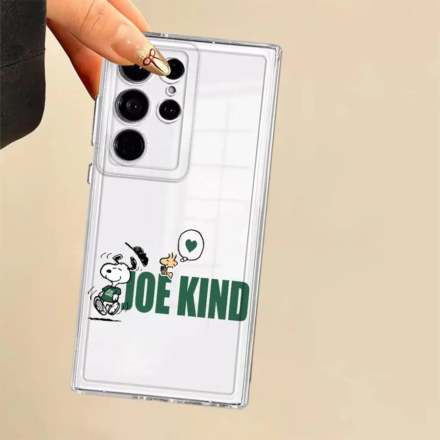 حافظة شفافة لهاتف سامسونج جالاكسي S23 S25 Ultra S21 S10 Plus S24 FE S22 S20 نوت 10 20 كارتون لطيف للغاية S-Snoopy #6