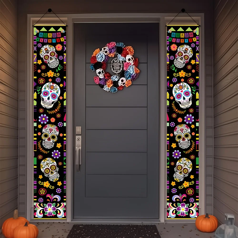 [] 1 set, Halloween front porch decoration flags, 180 cm * 30 cm / 70.8 incheszyc