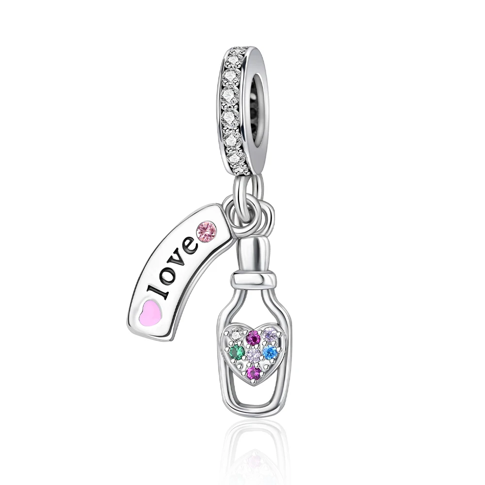 

Danturn стерлингового серебра 925, оригинальные бусины, ваза для любви, висячие подвески, подходят для браслета-цепочки в виде змеи, модные женские ювелирные изделия