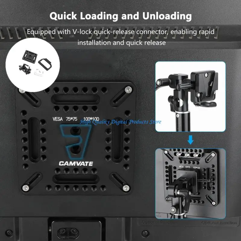 U2JE Camera Cage Extension Adapter Plate 75-100MM For Film Production Monitor Setups