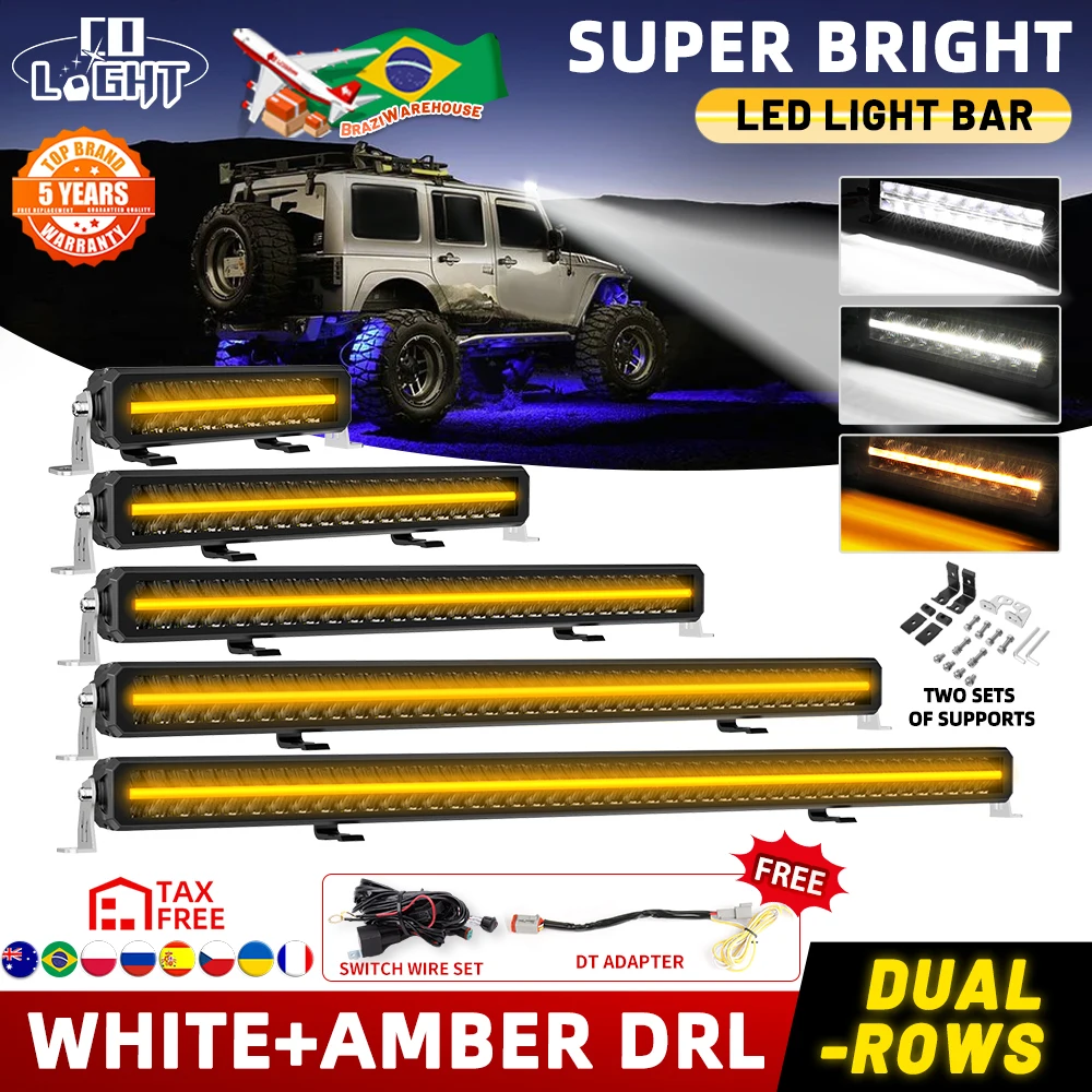 

CO LIGHT LED Light Bar 22 Inch 50,000LM Spot Flood Combo Beam DRL 3500K Dual Rows Driving Off Road Fog Work Light for Truck Car