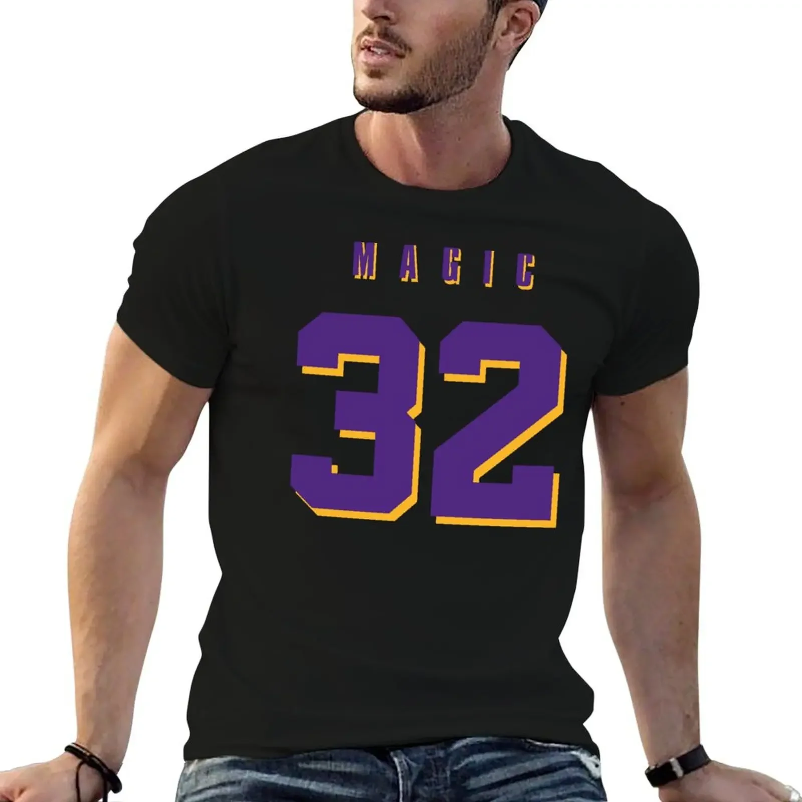 MAGIC Jersey No. 32 Showtime T-Shirt graphic t shirts vintage graphic tee plus size tops designer shirts men t shirts