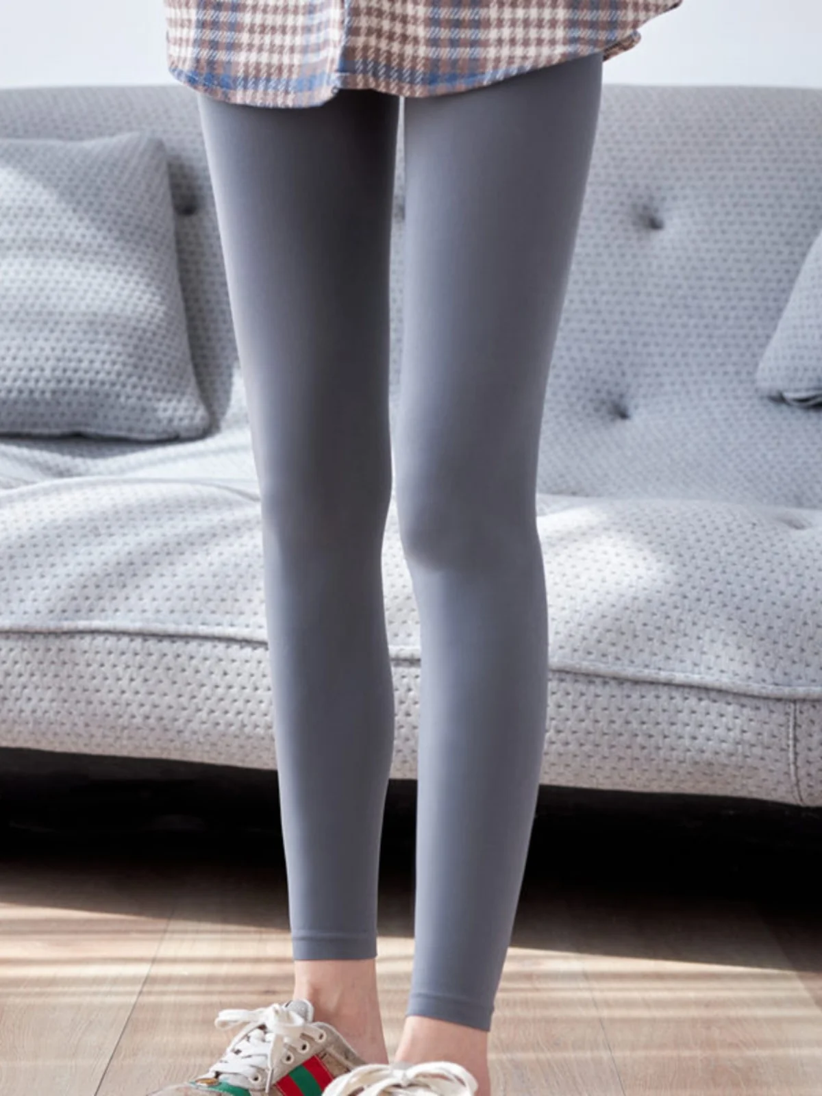 Leggings per donna Toppa soffice a costine da donna in difficoltà Sollevamento del sedere Primavera Autunno Senza fodera Stringe V-Buttocks Tono Slim-Fit Ol