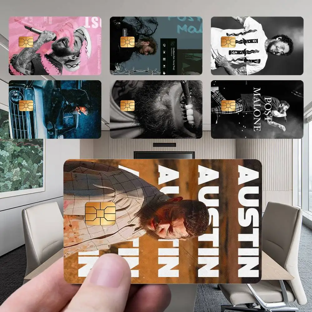 

P-Post M-Malones Singer Card Stickers New Cartoon Card Debit Bank Charge Card Bus Metro Waterproof Sticker Decal Decoration