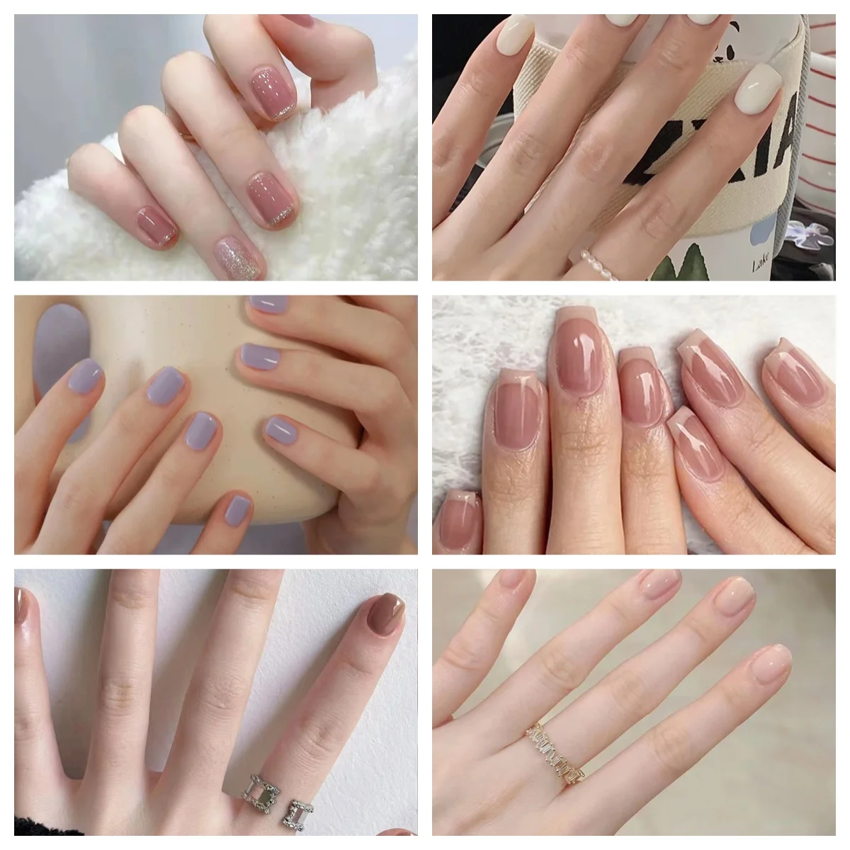 144pcs  Wholesale Solid Color Press on Nails Short Fake Nails Square Glossy Best-Selling in AMZ Ins Popular For Formal Occasions