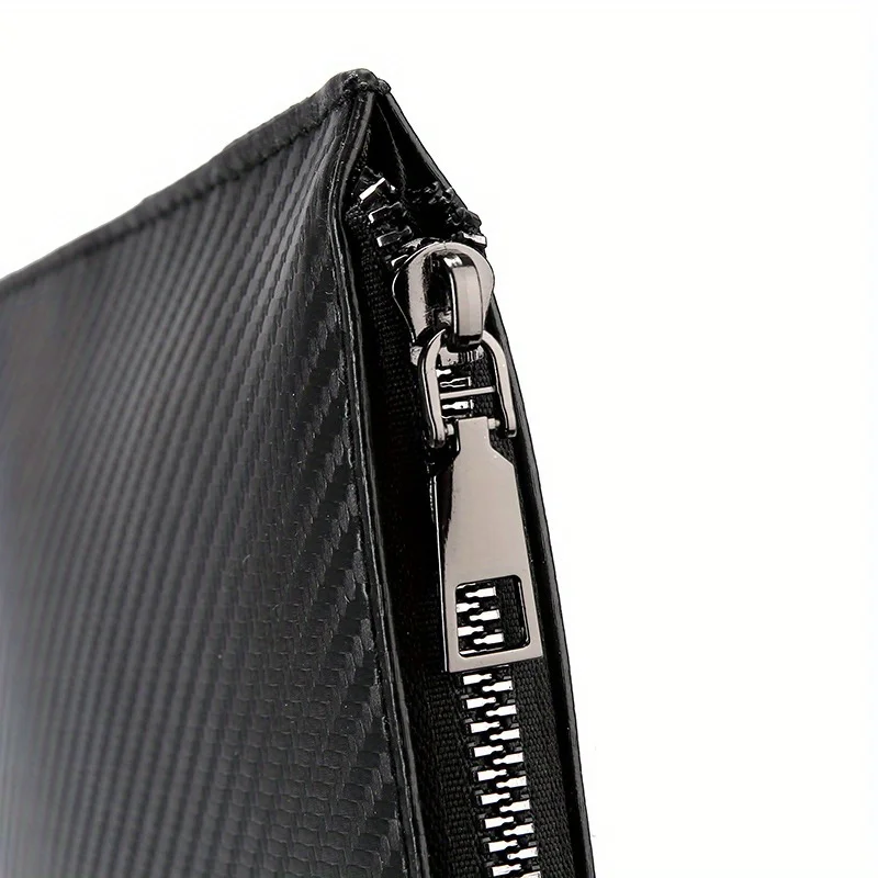 タフツ大学の青い文字のロゴがエレガントにプリントされたPUメンズハンドバッグ、日常使いにファッショナブルで実用的