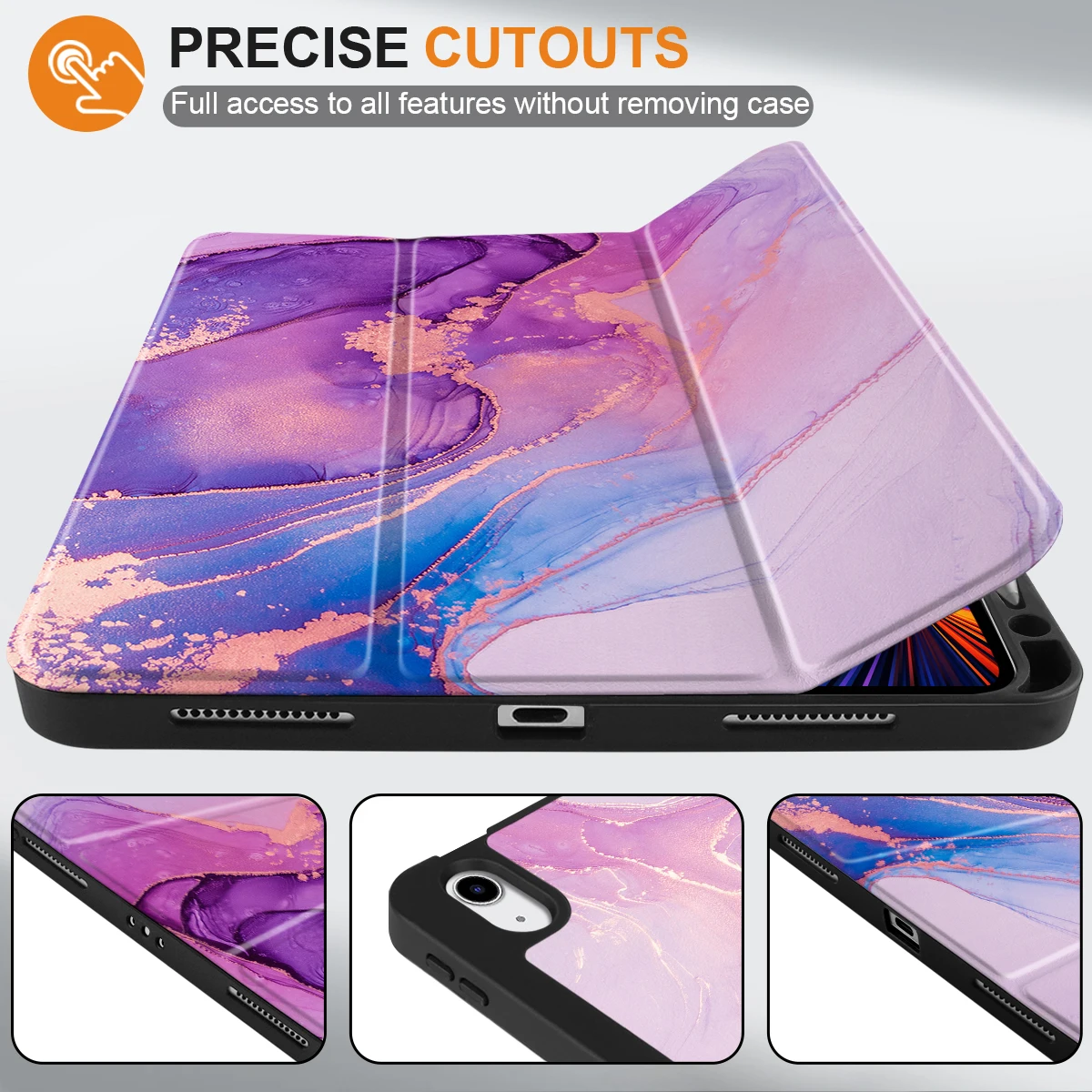 Imagem -02 - Batianda para Ipad Air com Suporte de Lápis Chip m2 Auto Wake Dormir Stand Case Soft Tpu Back Cover 13 2024 Case