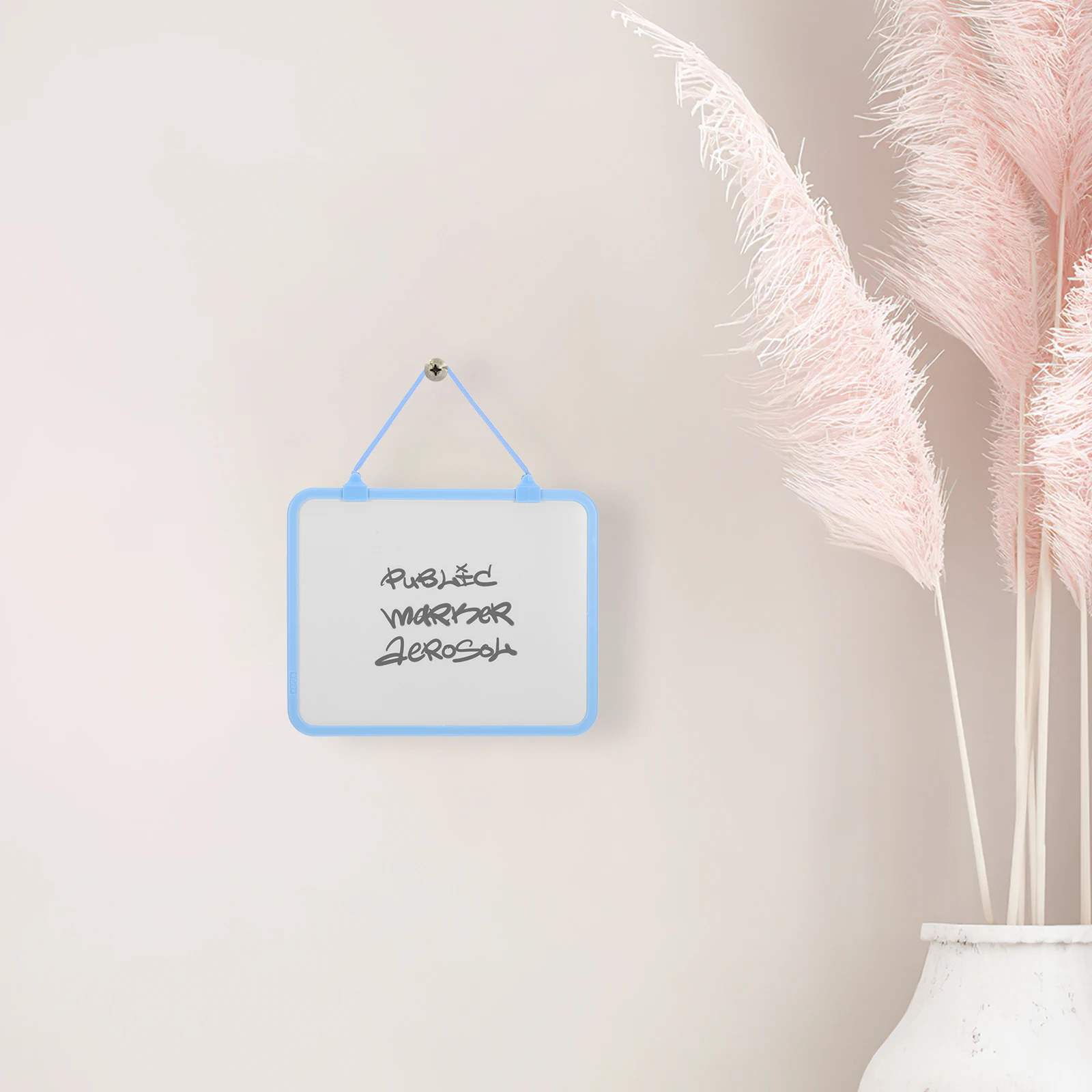 Hanging Whiteboard Dry Erase Small Boards Dorm Decor Room Mini Wall Magnetic Memo Board Home Office Removable Rope Erasable