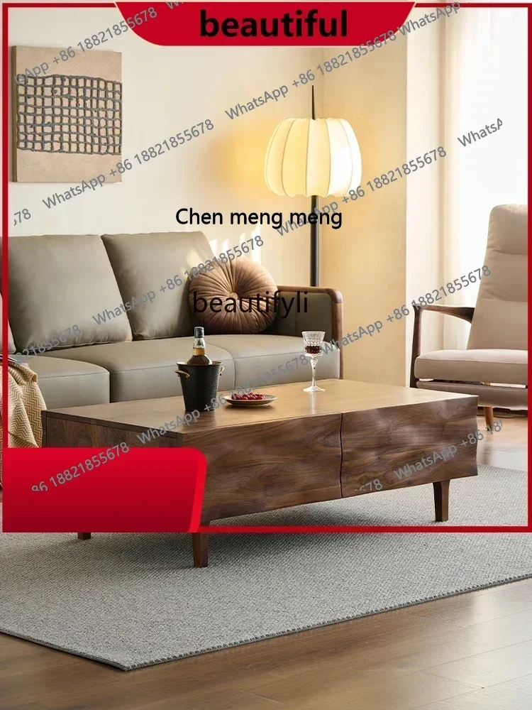 

Coffee table design, living room home small tea table solid wood sofa low table H