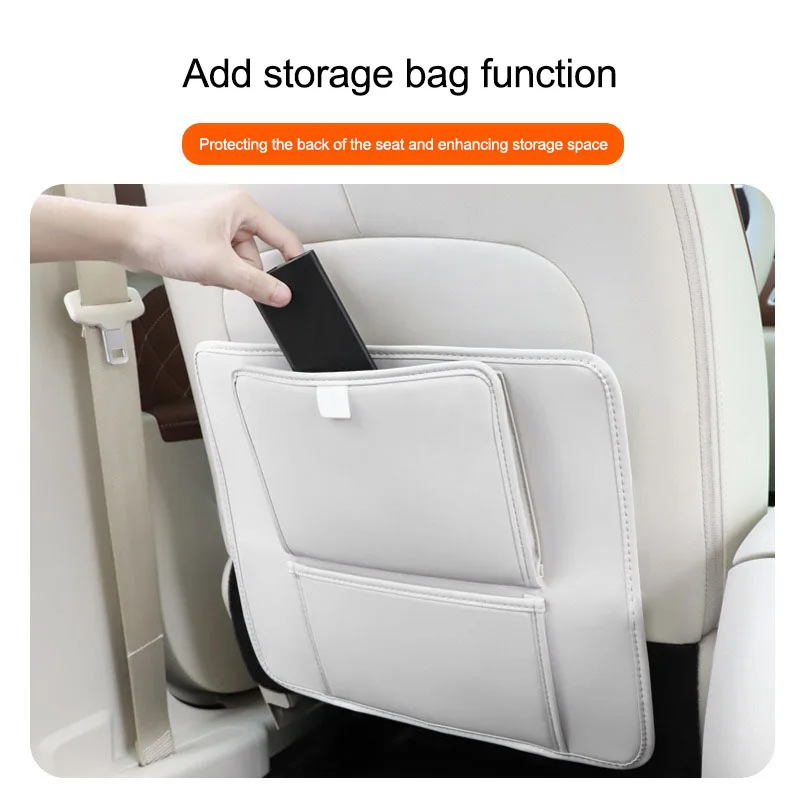 Leather Car Anti-Kick Pad Seat Back Protector Storage Pocket For BMW M Sport E36 E34 F31 F20 F40 M3 M4 M5 F48 E46 E60 E90 E91 E3 - view 4