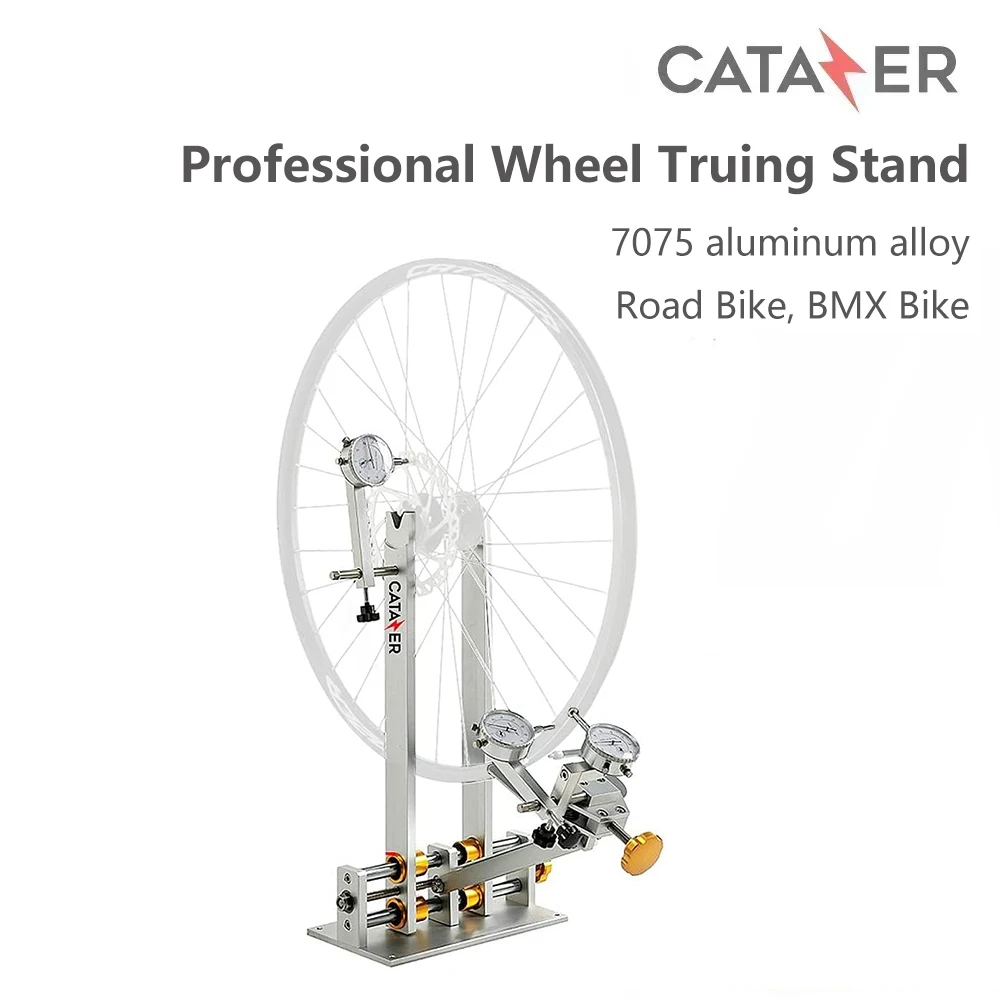 CATAZER Professional Wheel Truing Stand Aluminum Alloy Bicycle Adjustment Rims MTB Road Bike Wheel Set BMX Bicycle Repair Tools