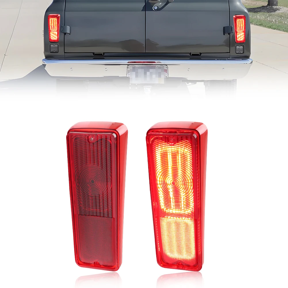 2X Rear Tail Light Brake Light W/LED For 1967 1968 1969 1970 1971 1972 Chevrolet  GMC Panel Truck Suburban K10 K20 C1500 C10 C20