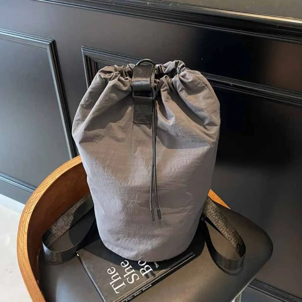 

Large Capacity Sport Racket Storage Backpack Solid Color Nylon Fitness Shoulder Bag Lightweight Korean Style
