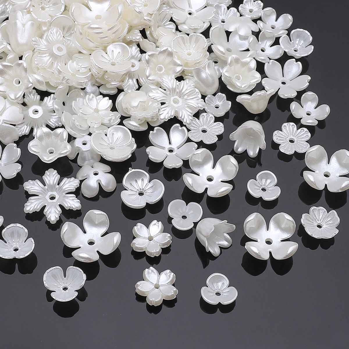 20-50 teile/los abs Nachahmung Barock Perlen Perlen Blumen form lose Abstand halter Perlen für Schmuck machen DIY Halskette Armband Lieferungen