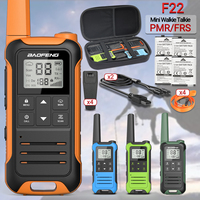 4pcs Baofeng F22 Walkie Talkie Waterproof Rechargeable Type-c Charger PMR446 Long Range Portable Mini Two-way Radios For Camping
