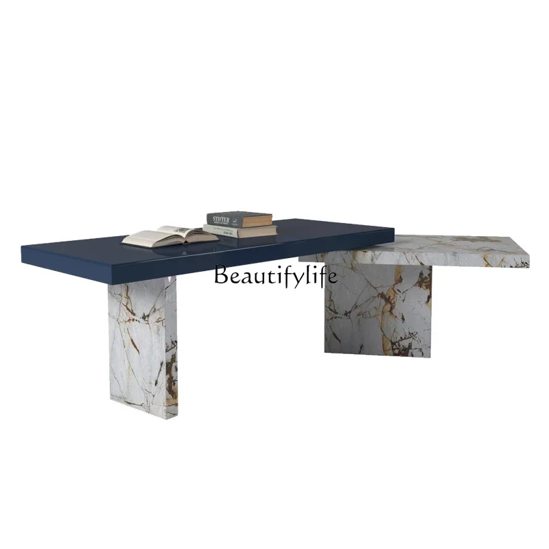 

FG28Italian Minimalist Stone Plate Desk Combination Modern Simple Home Computer Desk Light Luxury