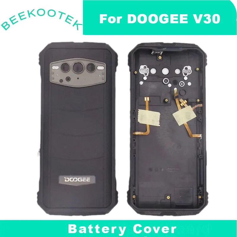 Imagem -02 - Original Doogee V30 Tampa da Bateria Case Traseiro Shell Carcaças Quadro com Sensor de Impressão Digital Cabo Receptor para Doogee V30 Telefone Novo