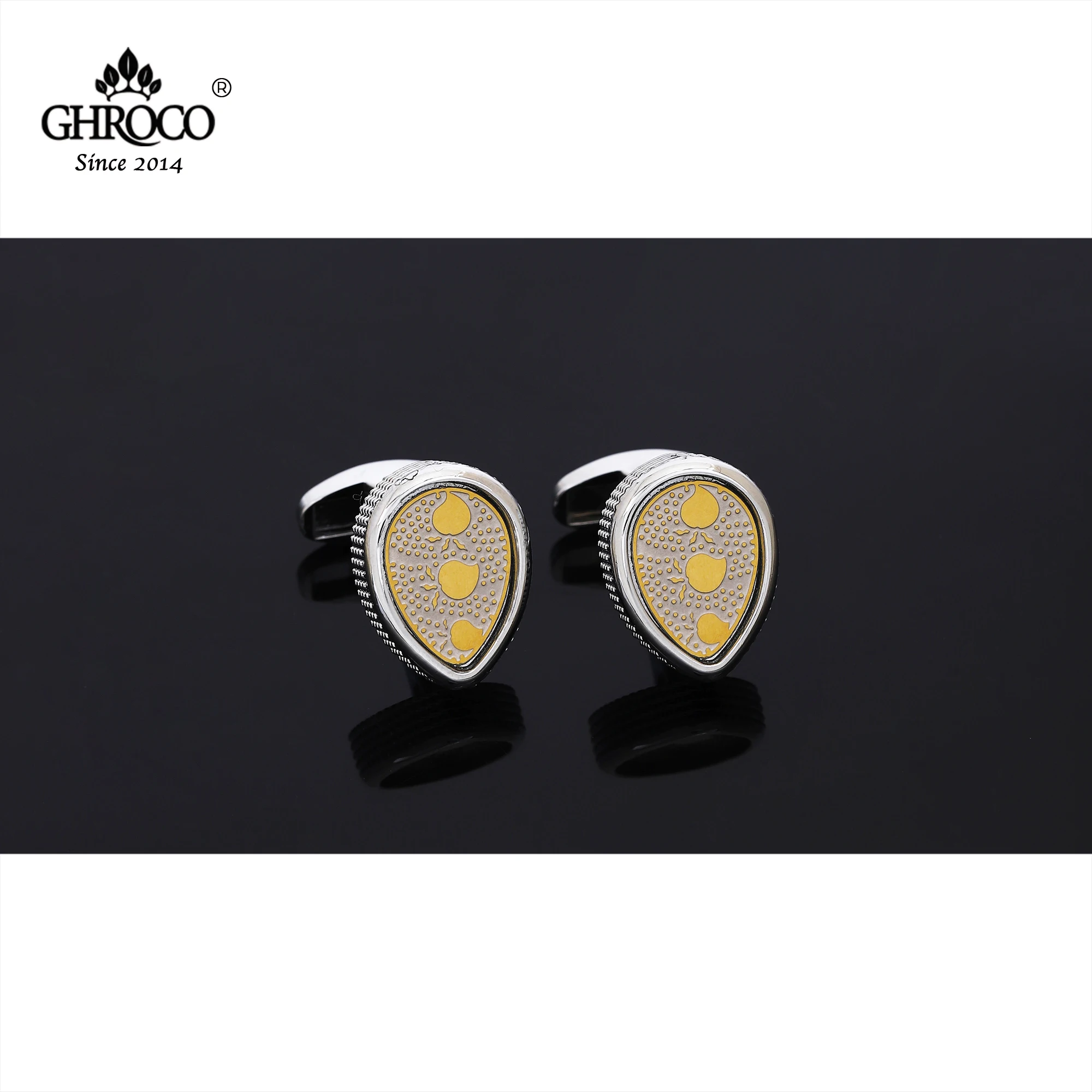 

GHROCO high quality exquisite water droplet cufflinks fashionable luxury gift, suitable for businessmen