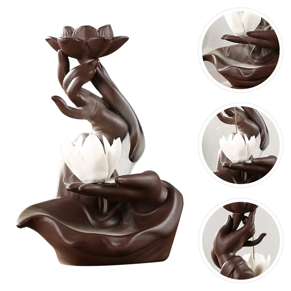 

1 шт. керамическая курильница для благовоний с обратным потоком в китайском стиле, ароматическая печь, таинственная паровая настольная декоративная курильница, ароматизатор для дома