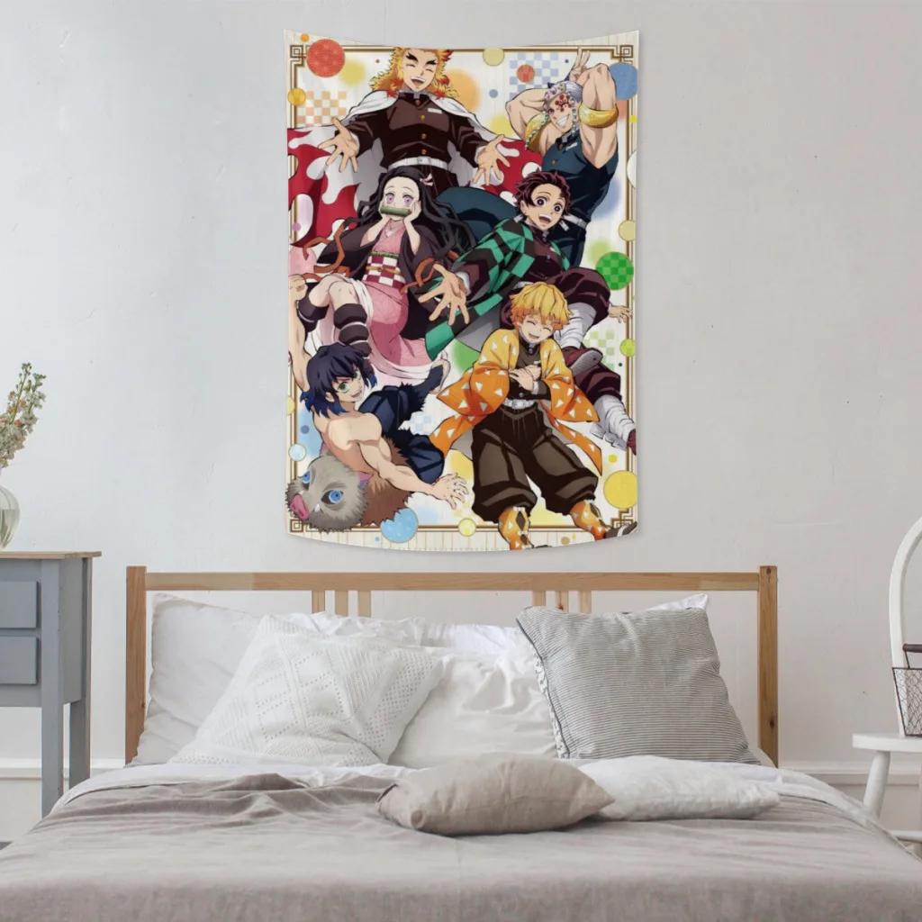 Demon Slayer Graphic Anime Tapestry  Room Décor Aesthetic Home Decoration Bedroom Wall Art