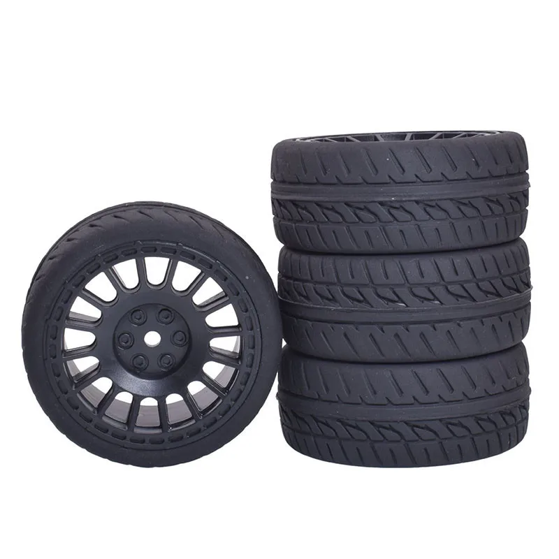 RC AX101~AX113-8024 Rubber Tires & Plastic Wheel 4Pcs For 1/10 1/14 1/16  HSP HPI Wltoys