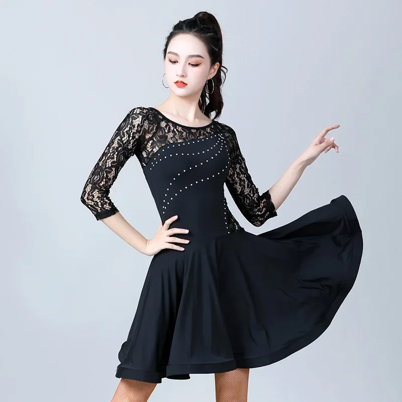 New Latin Dance Skirt Dress Adult Sexy Dance Costume Performance Costume Practice Professional Dance Costume Competition S-3XL