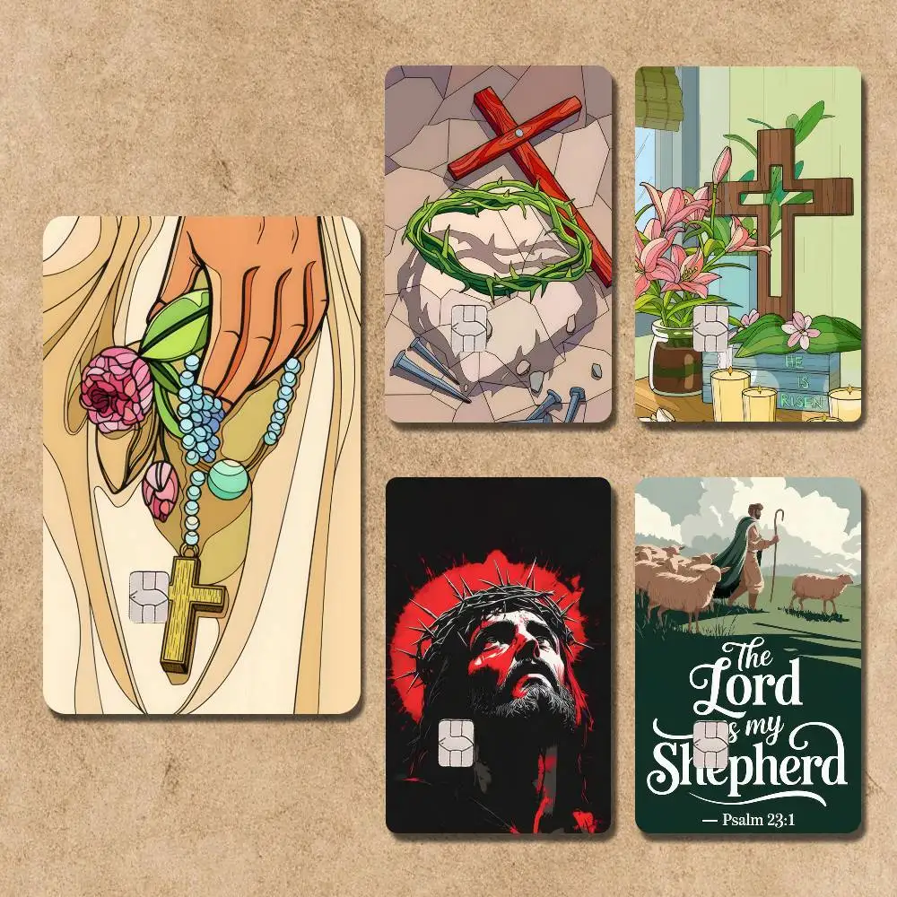 Jesus Bible Verse Card Stickers Credit Visa Debit Bank Charge Card Bus Metro Waterproof Sticker Decal Decoration