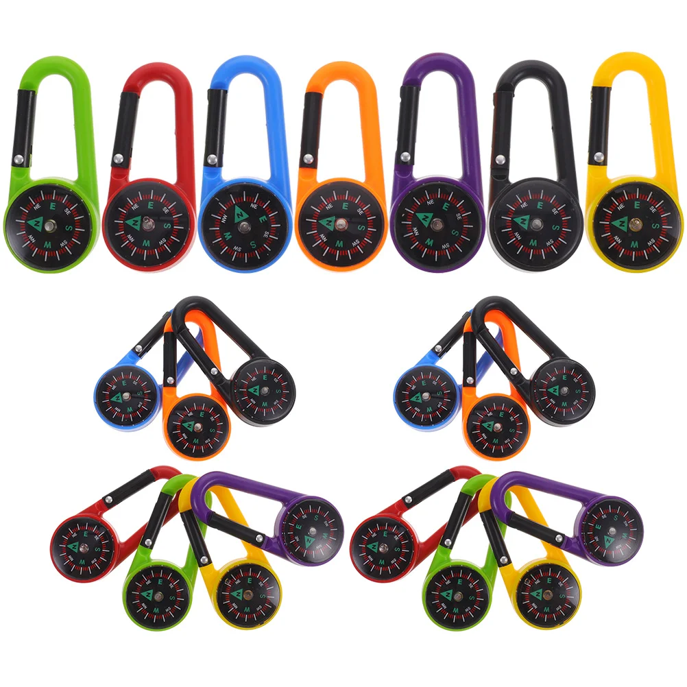 

21 Pcs Compass Small Key Ring Creative Carabiner Clip with Hook Mini Hiking Plastic Travel