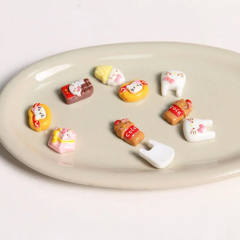 

10 шт. красочные Hellokitty еда смолы подвески для ногтей красота смола Flatback кабошон украшения для дизайна ногтей DIY аксессуары для ногтей из смолы