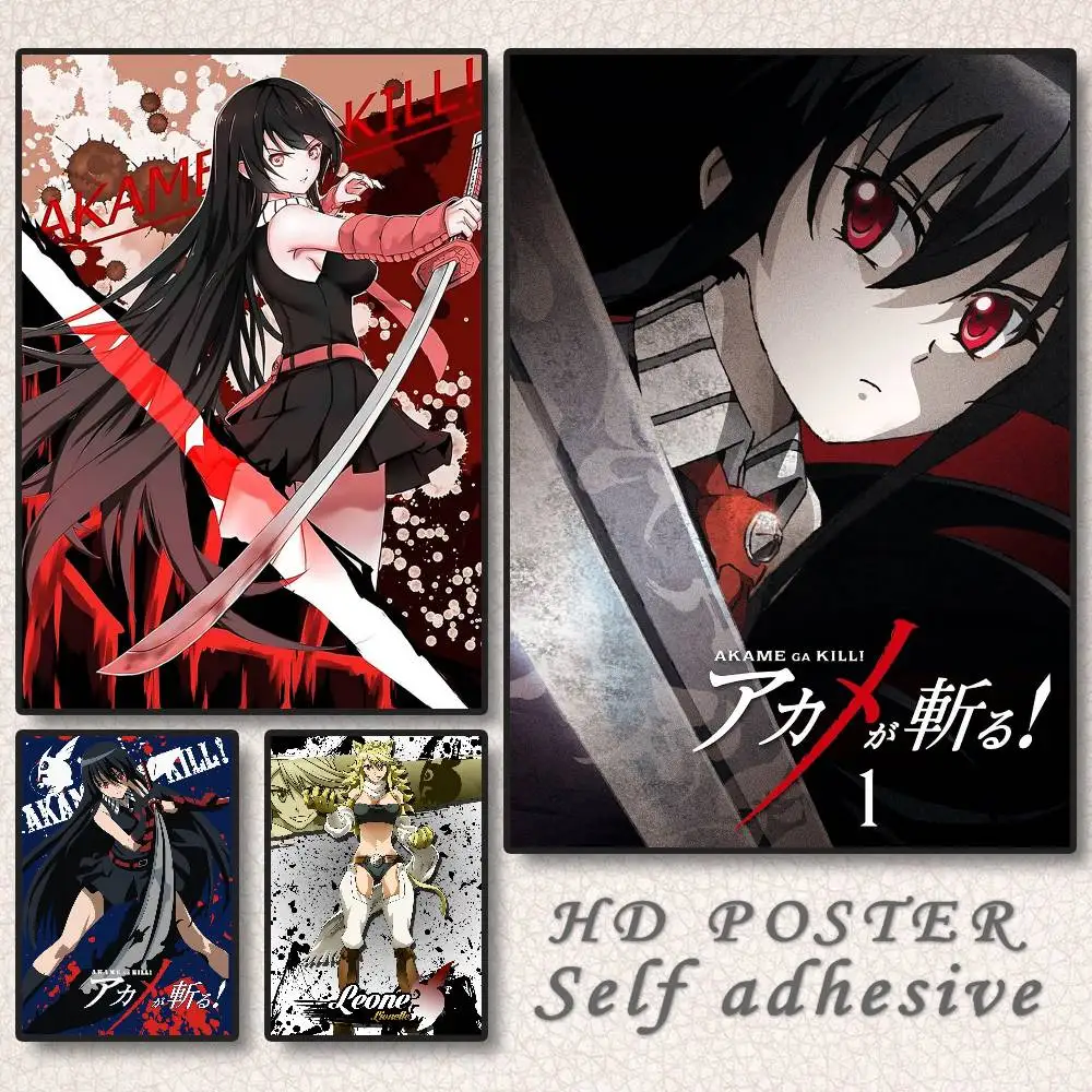 اليابانية الكلاسيكية أنيمي Akame Ga KILL DIY ملصق فني ملصق مضاد للمياه مقهى #1