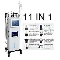 Hot 11 in 1 Thermal Bubble Face Deep Cleansing Hydra Dermabrasion H2O2 Rejuvenation Oxygen Aqua Peeling Skin Management Machine