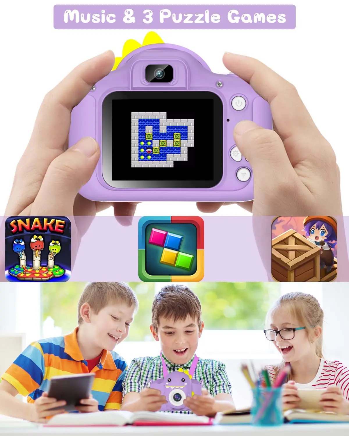 Cámara para niños HD 1080P, Mini cámara de juguete de 2,0 ", cámara Digital portátil para Selfie con tarjeta de 32G para niños y niñas