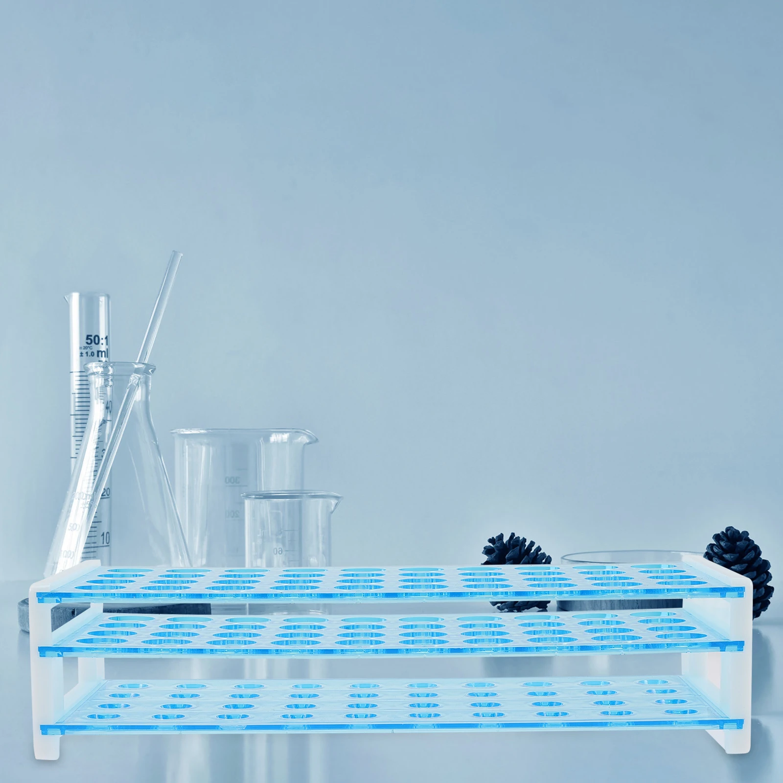 

2pcs Test Rack 18mm*40Holes+18mm*50Holes Multipurpose Tube Holder Lab Equipment Sampling Stand Plastic Material
