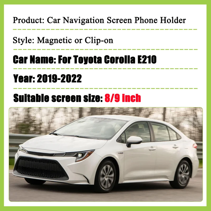 Car Navigation Screen Phone Holder 8/9 Inch For Toyota Corolla E210 Accessories 2019~2022 Magnetic Gravity Mount Mobile Support