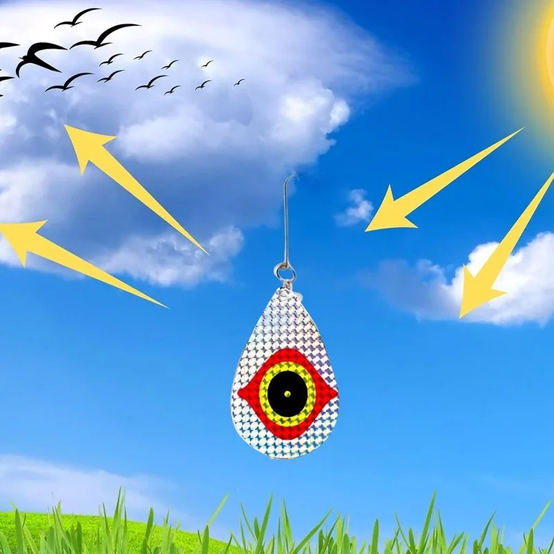 Eye Decoy Scary Eyes Strong Visual Bird Scare Mirror Reflective Pinwheels Bird Scarers Sparkly Wind Spinner Hanging Outdoors