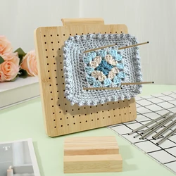 Crochet Blocking Board with 15 Stainless Steel Rod Pins Granny Square Blocking Board Wood Blocking Board Kit for Shawls Scarfs