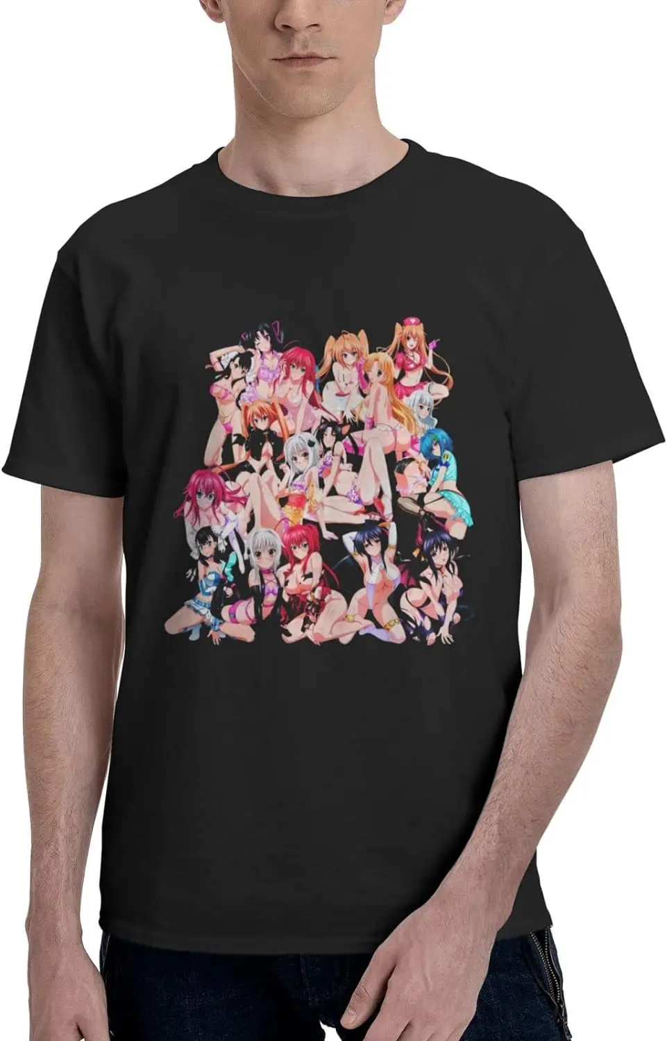 

Manga High School DxD Shirt Cotton Crew Neck Cool Tops for Men