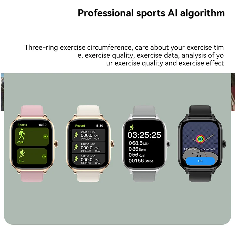 2025 Smartwatch الإصدار العالمي 2.01 بوصة AMOLED HD عرض IP68 مقاوم للماء App التحكم مراقبة اللياقة البدنية بلوتوث دعوة ساعة