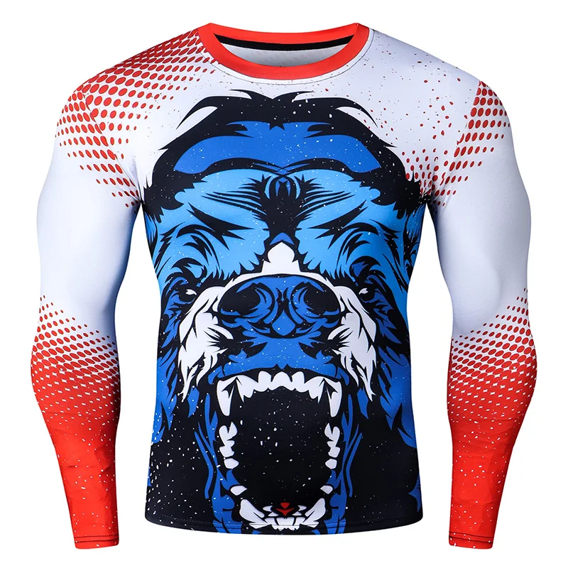 

Men’s Sports Compression Shirt Print Long Sleeve Quick Drying Breathable For Athletic Activities Fitness Training