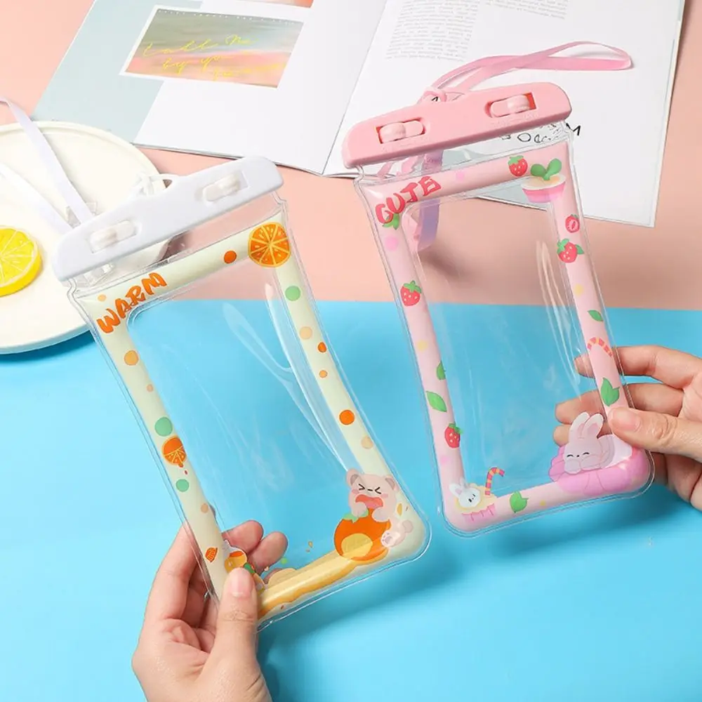 

Touch Screen Compatible Waterproof Phone Bag Transparent Airbag Protection Phone Protection Sleeve Cartoon Dust Seal
