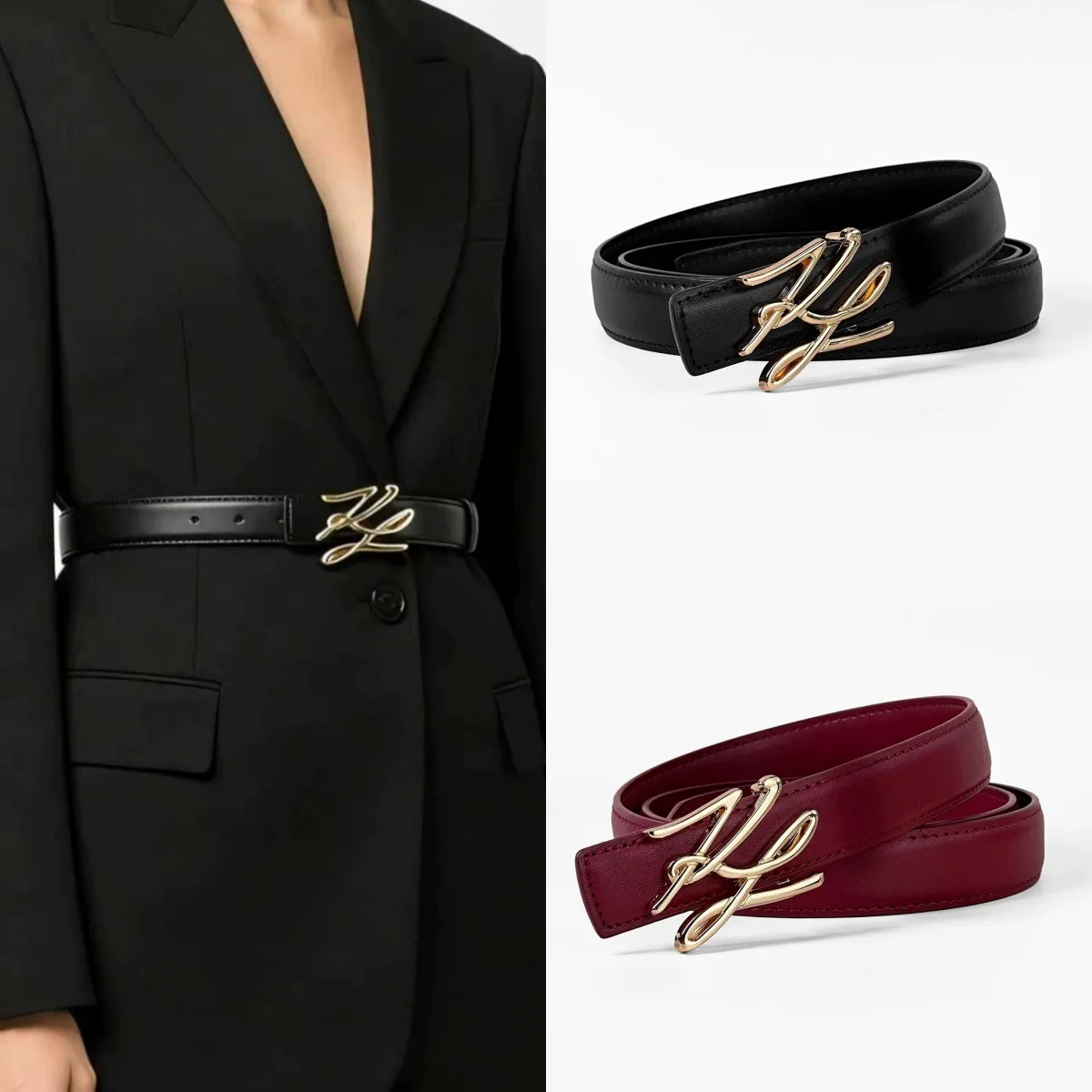 Classic and minimalist women's belt, fashionable plus size extended belt with dress, jeans with women's Korean version belt