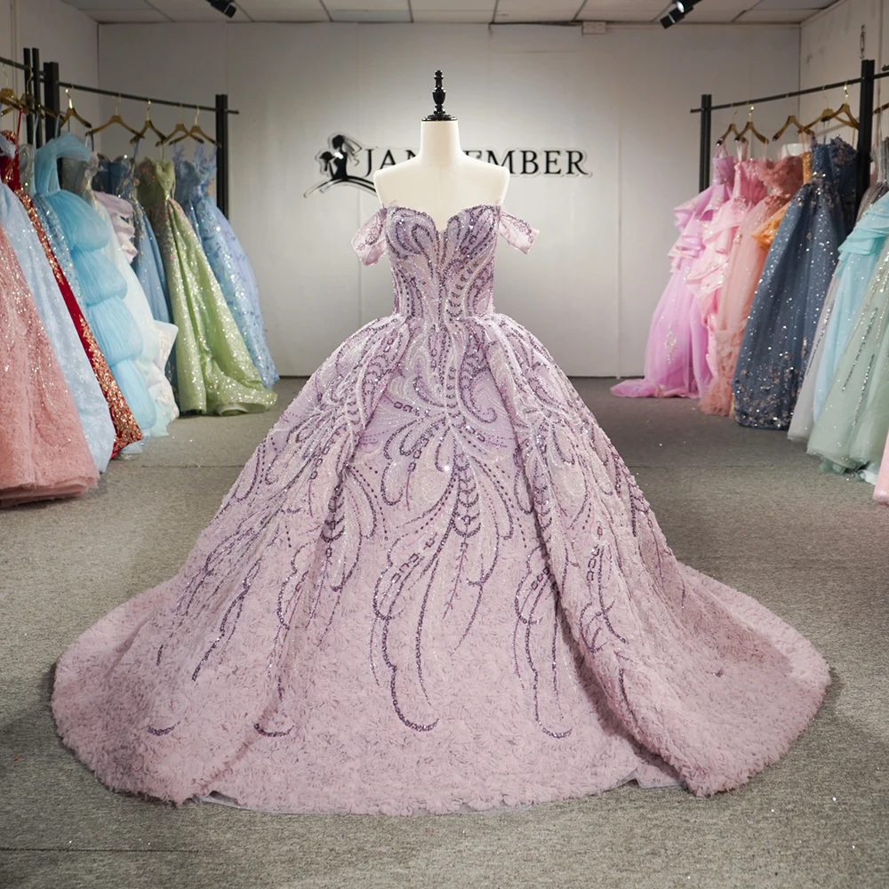 Flash Sale Glittering Lavender Quinceanera Dresses Scoop With Lace Vestidos De 15 Anos Birthday Party Prom Customized Floor-Leng