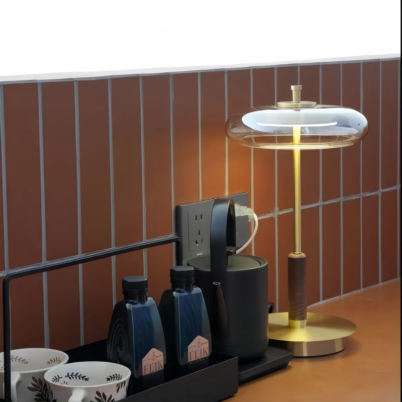 

Nordic Luxury Design Copper Base Desk Light Rotundity Glass Lampshade Living Room Restaurant Bedroom Bedside Reading Table Lamps