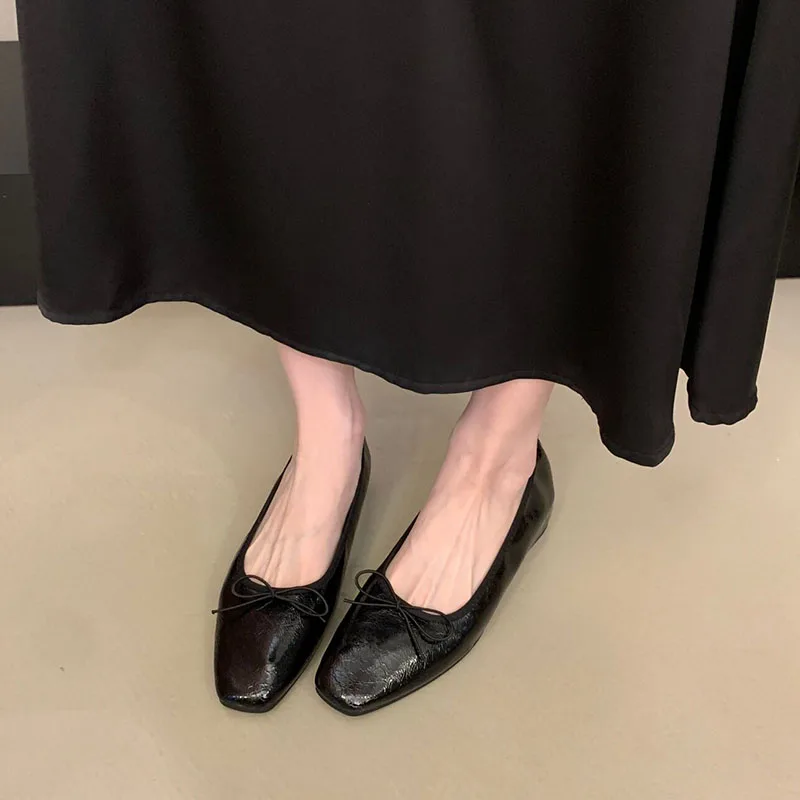 Frühling Herbst Neue Damen-Ballettschuhe mit Erhöhter Sohle, Modische Schmetterlingsknoten-Schuhe für Damen, Flache Slip-On-Schuhe – Detail 7