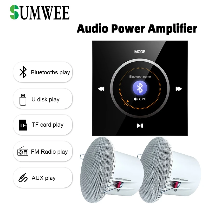 

Главная Bluetooth Настенный усилитель Фон Музыкальный хост Система управления Мини-сенсорный ключ Потолочный динамик U-диск FM TF-карта Аудиопанель